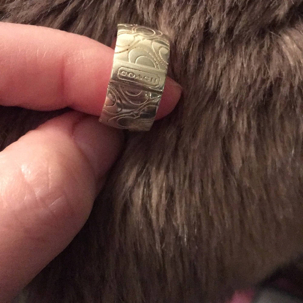 Silver coach logo ring